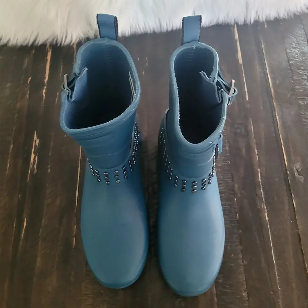Hunter Refined Rockpool Stud Biker Boots Women's Size 5